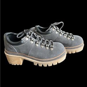 Jeffrey Campbell chunky shoes new GRAY suede 8.5M